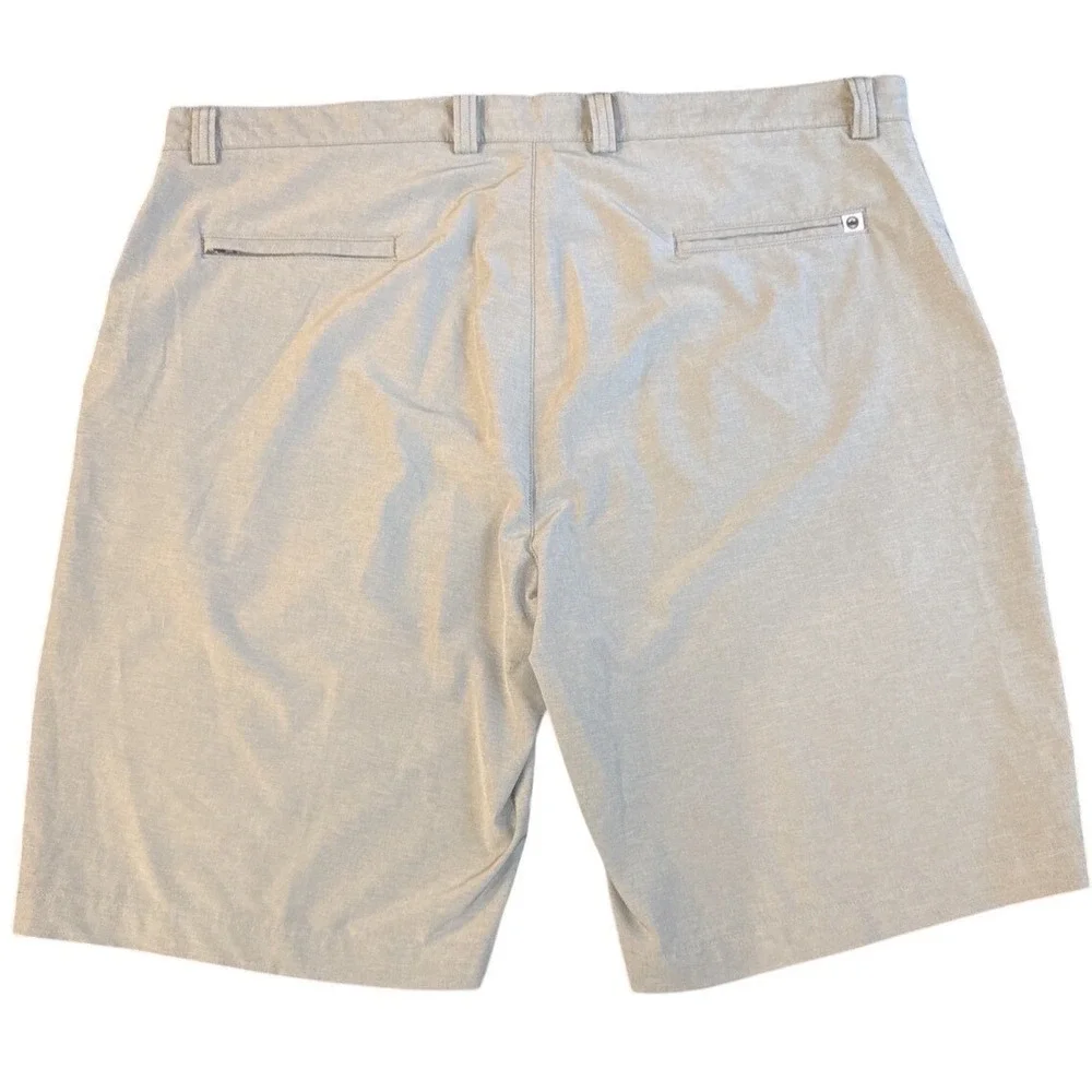 Peter Millar Performance Shorts Mens 40 Gray Flat Front Golf Tech Coastal Summer